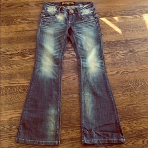 Red pepper denim flared jeans; new without tags